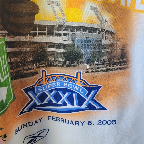RARE VTG NFL Reebok NEW WHITE T SHIRT LARGE GRAPHIC SUPER BOWL 2005 JACKSONVILLE - Picture 4 of 9